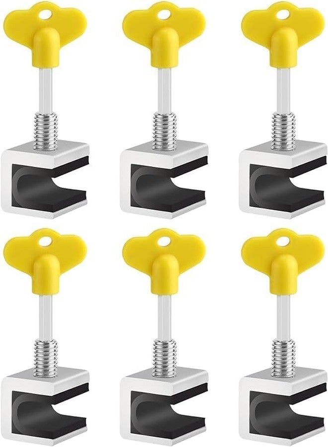 DKWIN Sliding Window Key Locks, Security Window Lock Aluminum with Key, Window Stoppers for Slide Door, Adjustable Security Locks, for Kids Room Hung Security Lock Stoppers. (6PC Window Lock) - Image 1