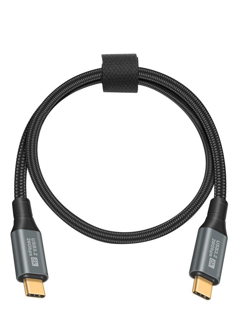 SYOSI - Short USB C to Cable, 1.5FT 3.2 Gen 2 Cable Short, 20Gbps Data Transfer & 100W PD Type Fast Charger Support 8K@60Hz Video for Thunderbolt3，MacBook Pro. - Image 1