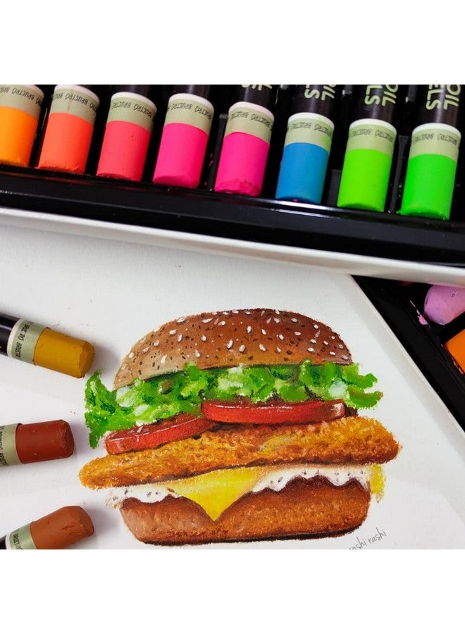 بروسترو ألوان الباستيل الزيتية للفنانين من BRUSTRO | 48 لونًا | ناعمة ومتعددة الألوان ومختلطة ومشرقة وقوية | مثالية للطلاب والمحترفين وغير السامة والمدارس. - Image 4