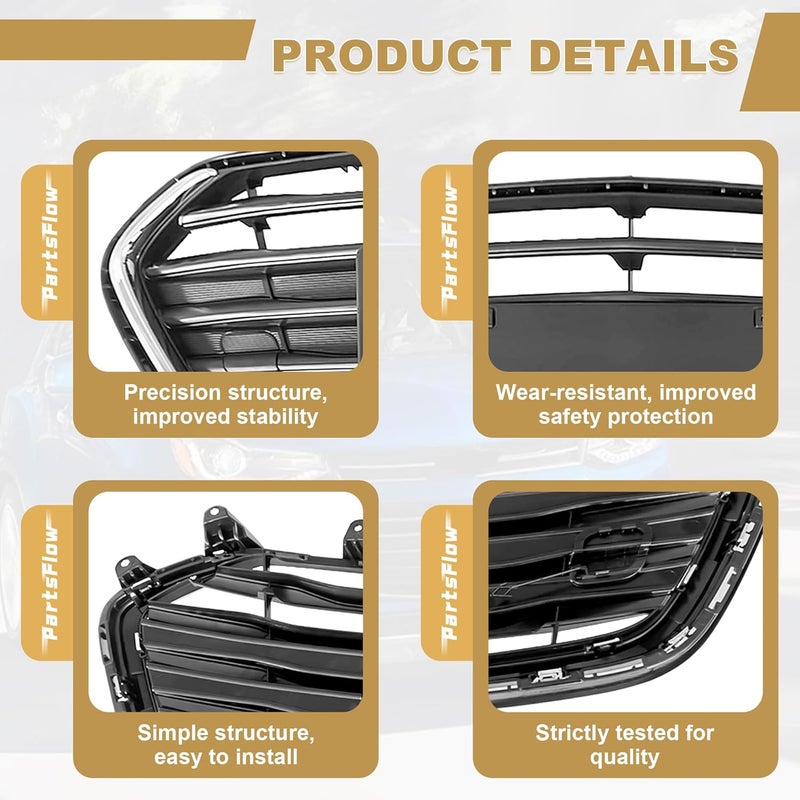 PartsFlow Front Bumper Grille Black With Chrome Grill for Chevrolet Trax (2017-2021) - Image 5