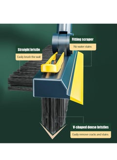Generic 3-in-1 floor scrub brush grout brush with 47" (approx. 119.4 cm) long handle, 120° rotatable shower tile grout brush, kitchen bathroom crevice scraper, V-angle brush for hard-to-reach areas.  - Image 3