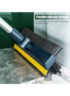 Generic 3-in-1 floor scrub brush grout brush with 47" (approx. 119.4 cm) long handle, 120° rotatable shower tile grout brush, kitchen bathroom crevice scraper, V-angle brush for hard-to-reach areas.  - Image 2