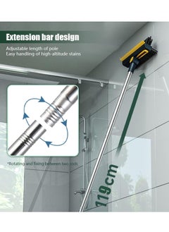 Generic 3-in-1 floor scrub brush grout brush with 47" (approx. 119.4 cm) long handle, 120° rotatable shower tile grout brush, kitchen bathroom crevice scraper, V-angle brush for hard-to-reach areas.  - Image 5