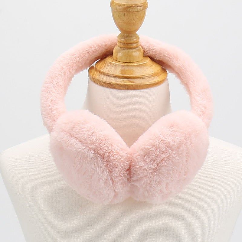 Adjustable Winter Ear Muffs Cute Cow Kids Pink