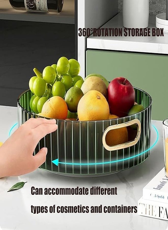 ADson Rotating Tray, Acrylic, 22cm, Light Luxury Green, 360° Rotatable with Gold Handles - Image 5