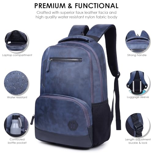 HOT SHOT Large 32 L Laptop Backpack HOTSHOT BAGS VINTAGE FAUX LEATHER|LAPTOP BAG|MEN & WOMEN|OFFICE BACKPACK|COLLEGE BACKPACK - Image 4