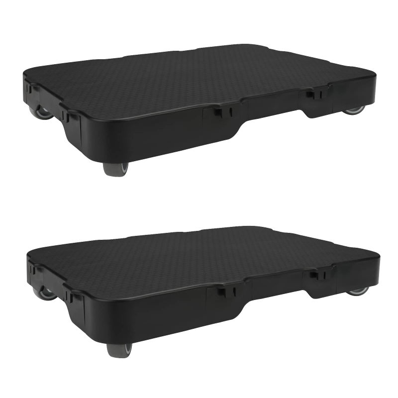 Nellyke Furniture Dolly 2 Pack Small Flat Furniture Dolly 4 Wheels Heavy Duty 500lbs Capacity Connectable and Portable Dollies for Heavy Appliance Black