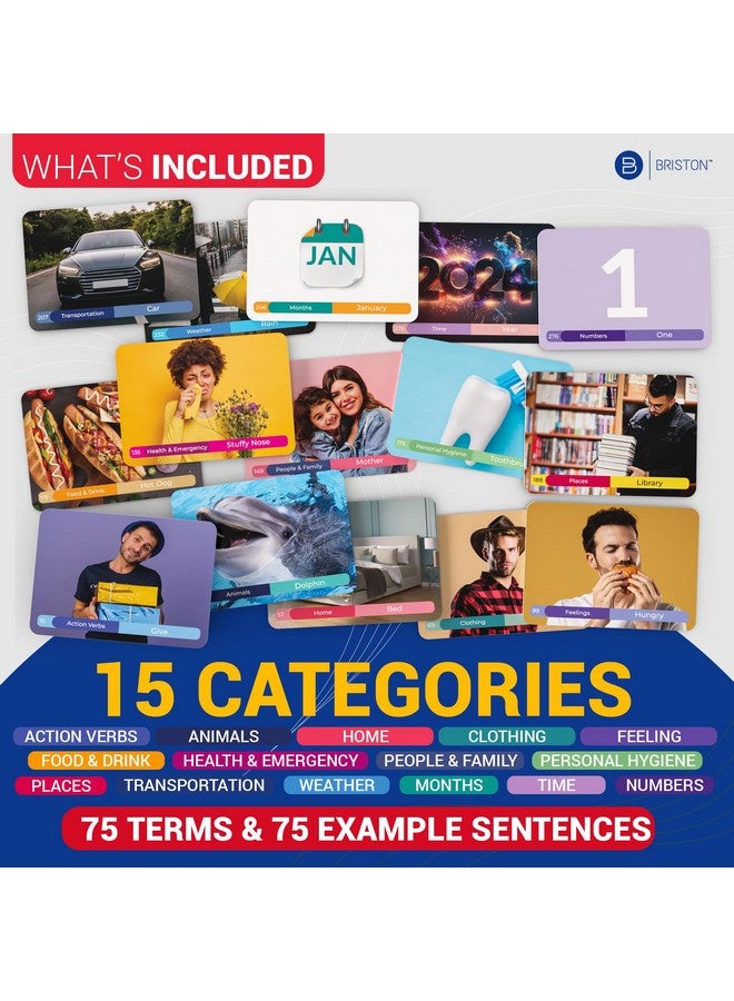 Briston Japanese Vocabulary 300 Flash Cards - Beginner Vocab with Pictures - Memory & Sight Words - Educational Language Learning - Game Like Play - Kids, Grade School, Classroom, Homeschool - 2024 Edition  - Image 5