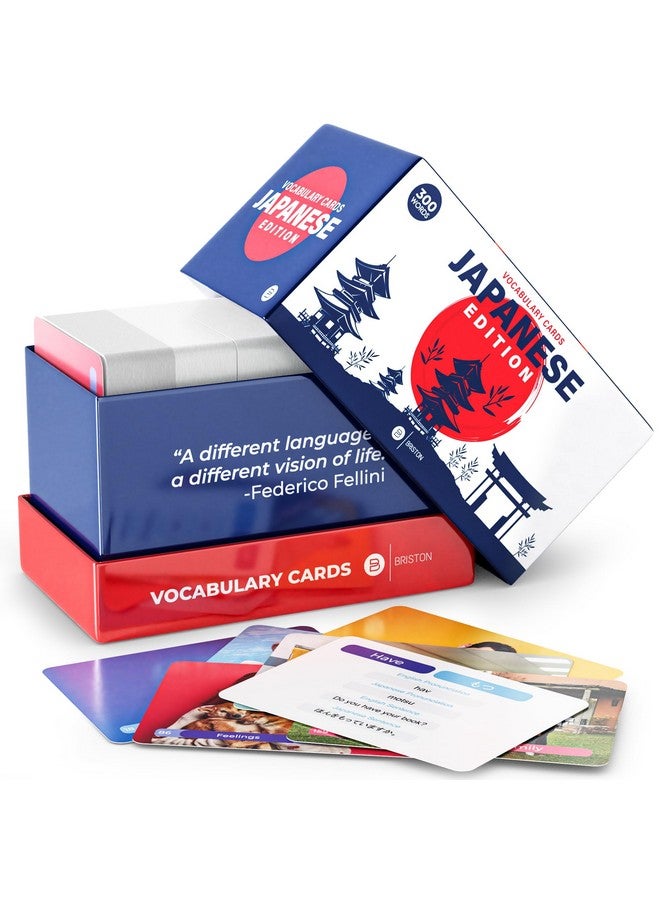 Briston Japanese Vocabulary 300 Flash Cards - Beginner Vocab with Pictures - Memory & Sight Words - Educational Language Learning - Game Like Play - Kids, Grade School, Classroom, Homeschool - 2024 Edition  - Image 2