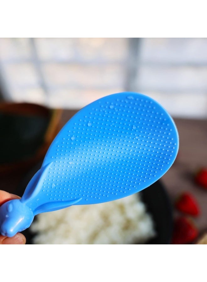 Happy Home 3pcs Creative Standing Rabbit Rice Spoon - Cute and Non-Stick Rice Serving Tool, Practical Kitchen Spoon Stands on Its Own for Easy and Clean Rice Serving, Flexible and Food Safe Design for Daily and Home Use - Image 5