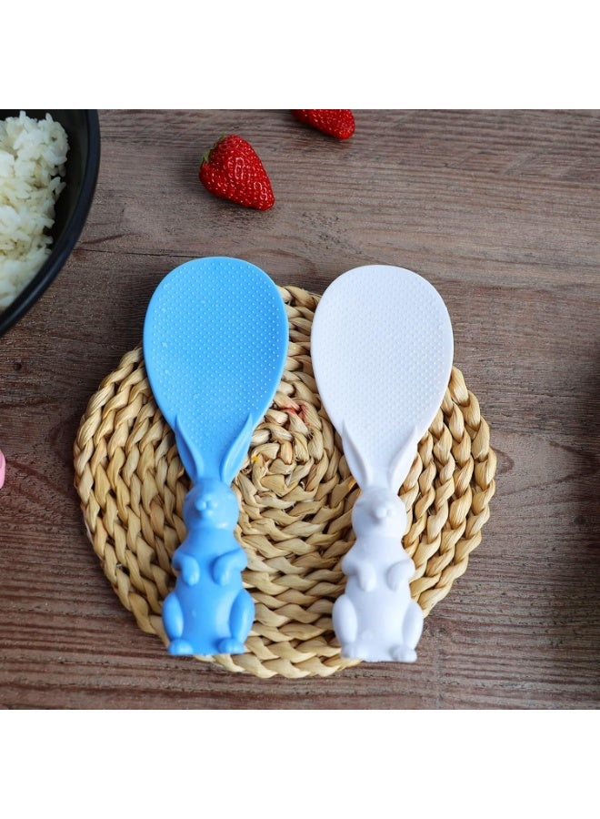 Happy Home 3pcs Creative Standing Rabbit Rice Spoon - Cute and Non-Stick Rice Serving Tool, Practical Kitchen Spoon Stands on Its Own for Easy and Clean Rice Serving, Flexible and Food Safe Design for Daily and Home Use - Image 3