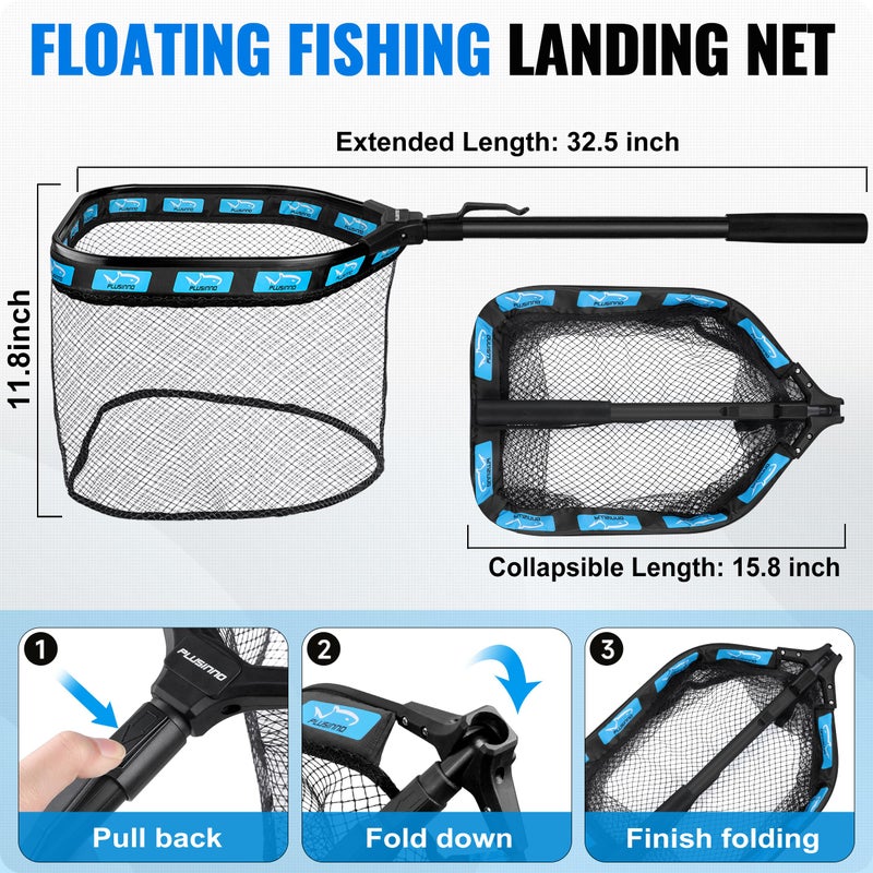 PLUSINNO Fishing Gear,Full Fishing Pole kit Include Fishing Rod and Reel Combo, Fishing Net, Tackle Box with Fishing Lures, Fishing Pliers,Fishing Gifts for Men with Fishing Tool Kit - Image 5