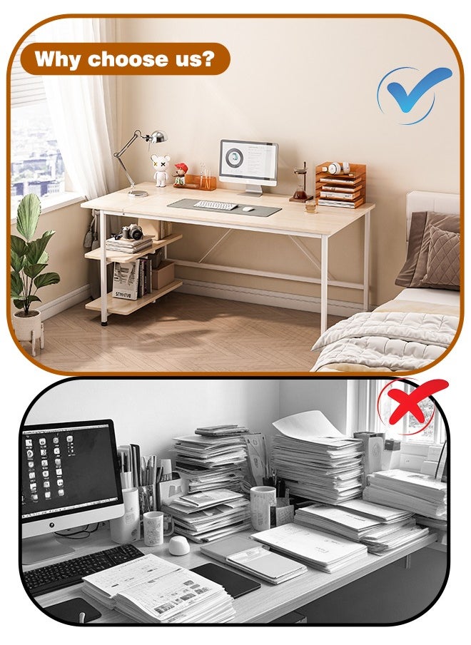 Harlan - 130cm Gaming Desk,Simple Computer Desk,Office Table with Storage,Study Desk for Home Office Desk - Image 1