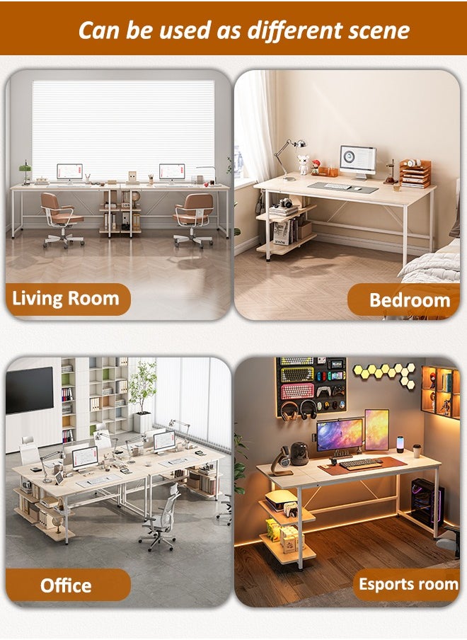 Harlan - 130cm Gaming Desk,Simple Computer Desk,Office Table with Storage,Study Desk for Home Office Desk - Image 1