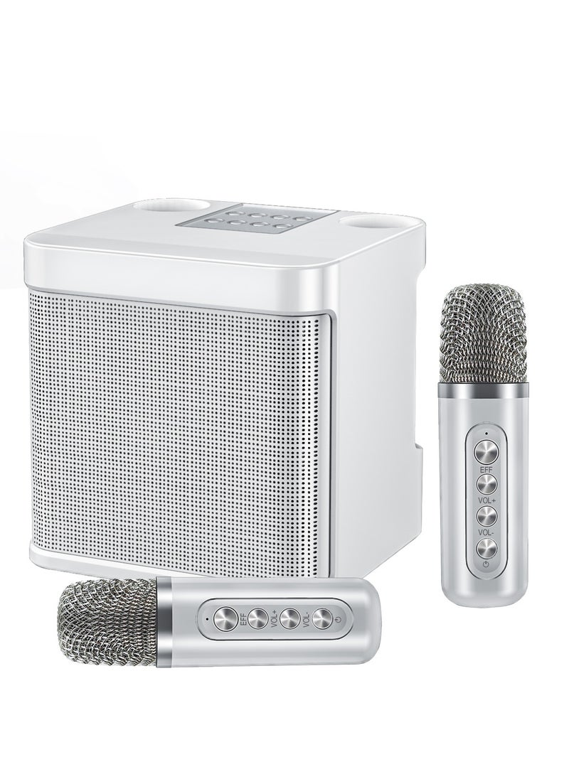 SU.YOSD - YS 203 Portable Wireless Bluetooth Karaoke Speaker With Dual Microphone White - Image 1
