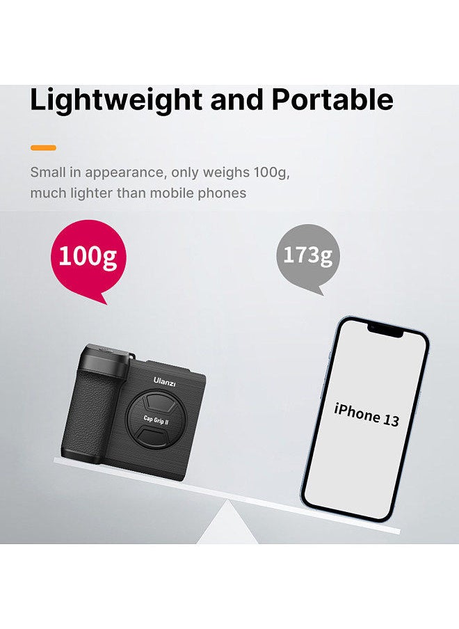 Ulanzi - Ulanzi CG01 Wireless Smartphone Handle Grip Anti-shake Phone Holder Stabilizer with Remote Control 20M Effective Range Built-in Mirror Cold Shoe Mount Replacement for iPhone 14/13/12/11 Android Phones - Image 1
