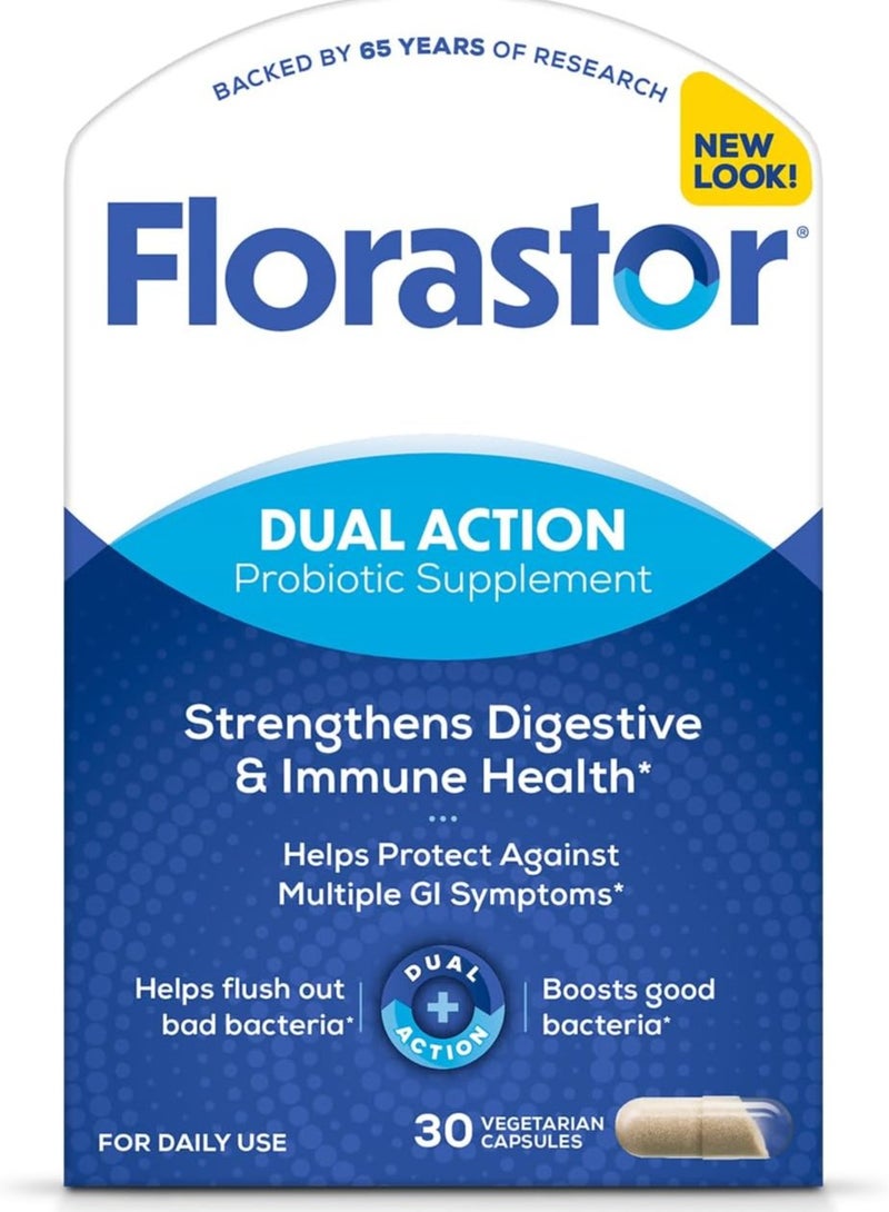 Florastor Digestive And Immune Health, 30 Capsules