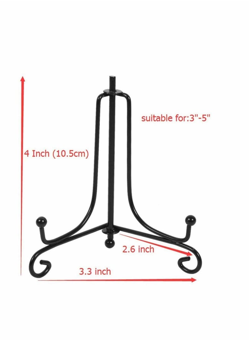 Y&D - 2 Pack Iron Display Stand Black Easel Plate Photo Holder Stand, Anti-Slip Stands Book Displays Picture Frames, Decorative Plates, Tablets and Art 4 Inch - Image 1