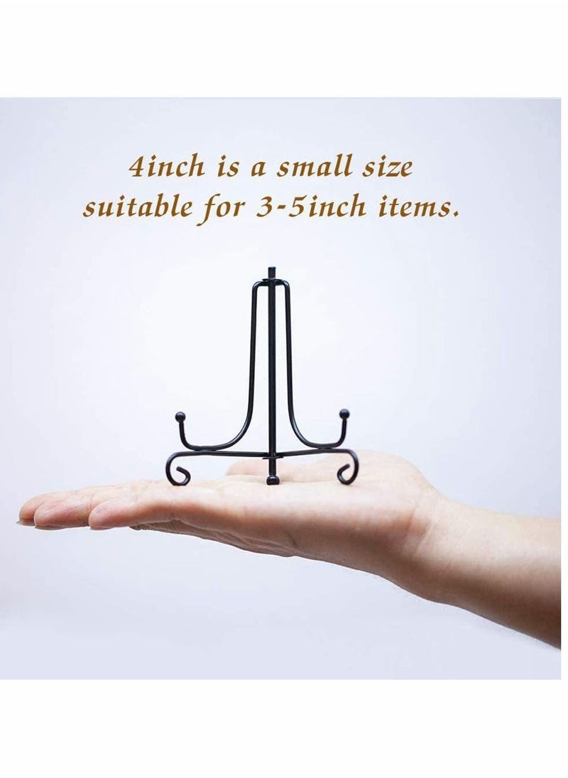Y&D - 2 Pack Iron Display Stand Black Easel Plate Photo Holder Stand, Anti-Slip Stands Book Displays Picture Frames, Decorative Plates, Tablets and Art 4 Inch - Image 1
