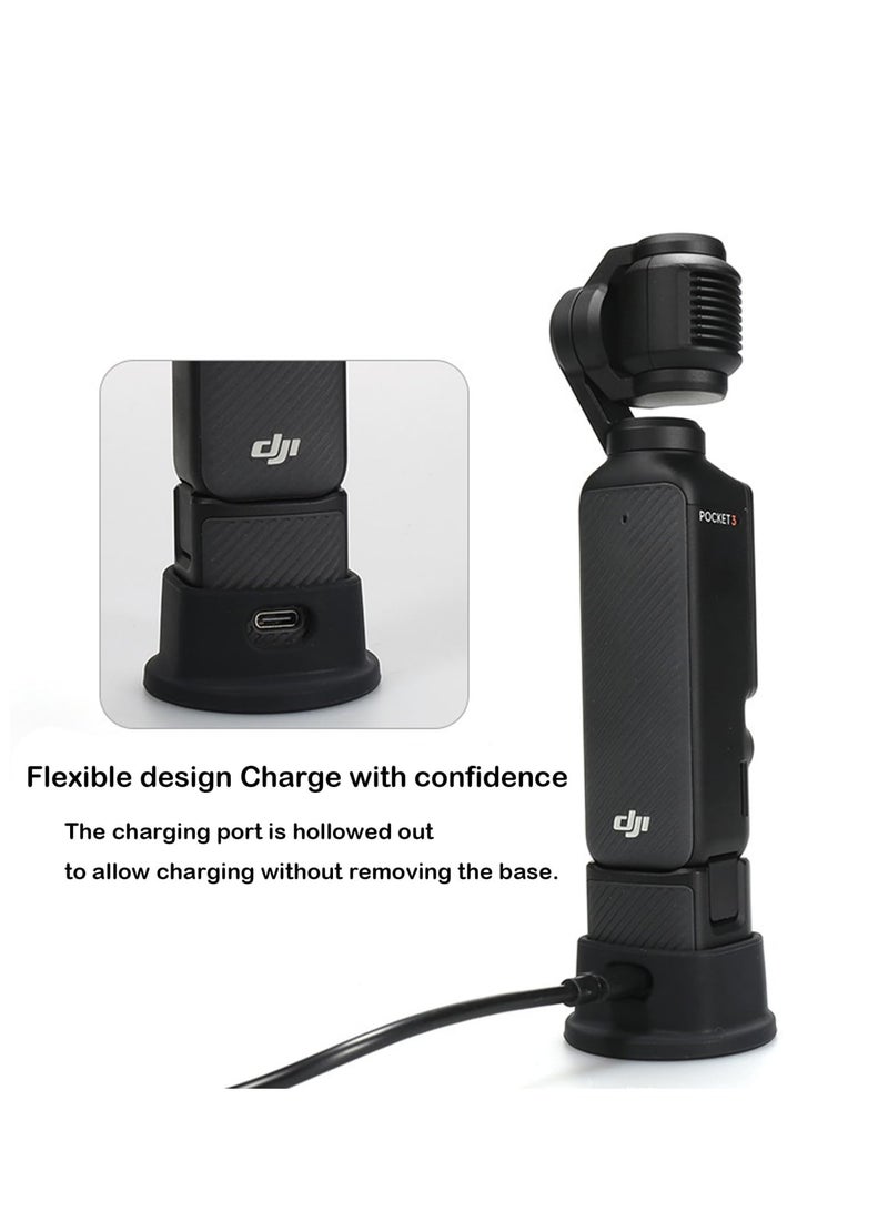 Suntown Silicone Non-Slip Desktop Mount for DJI Osmo Pocket 3, Osmo Pocket 3 Accessories (Silicone Black), Lightweight and Compact - Image 5
