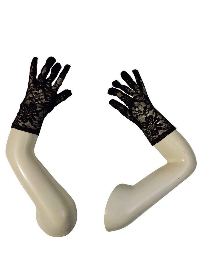 BookMyCostume - BookMyCostume Black Hand Lace Gloves Dance Costume Accessory for Girls 5-10 yrs - Image 1