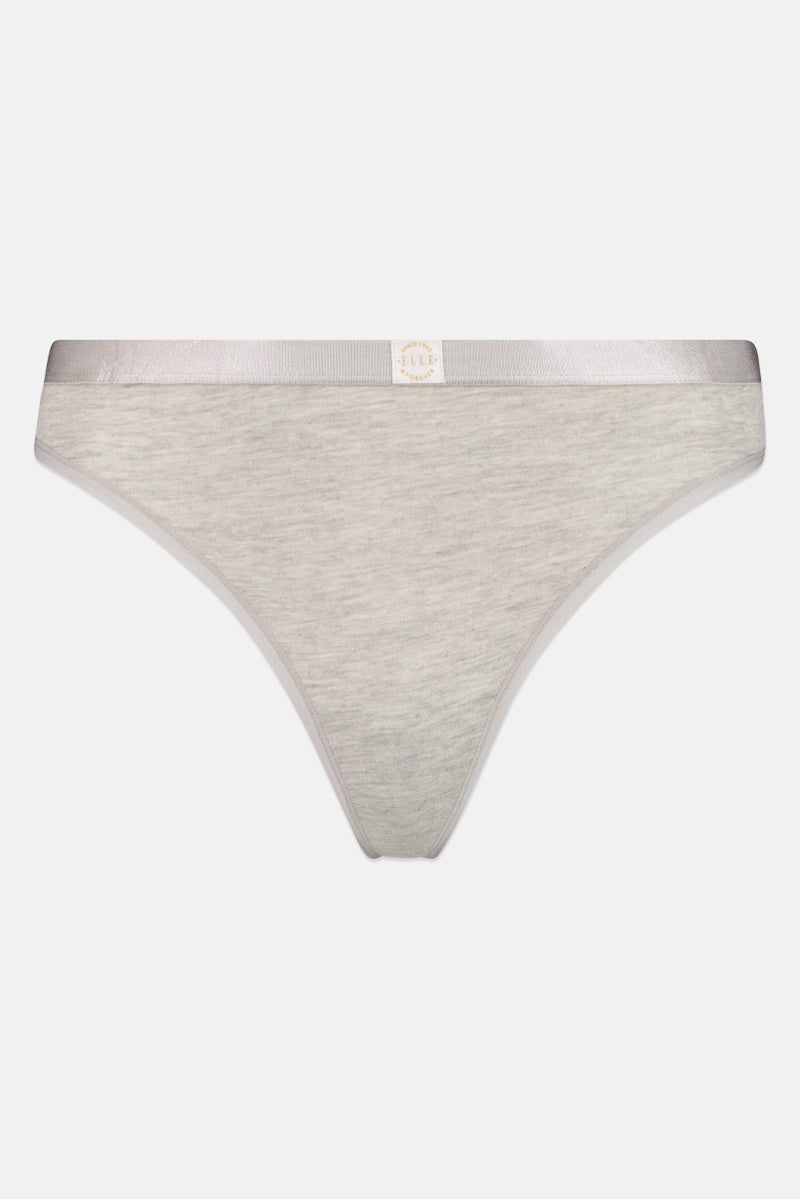 ELLE Women 3 Pack Plain Super Soft Cotton Thong Panty, Multicolor - Image 3
