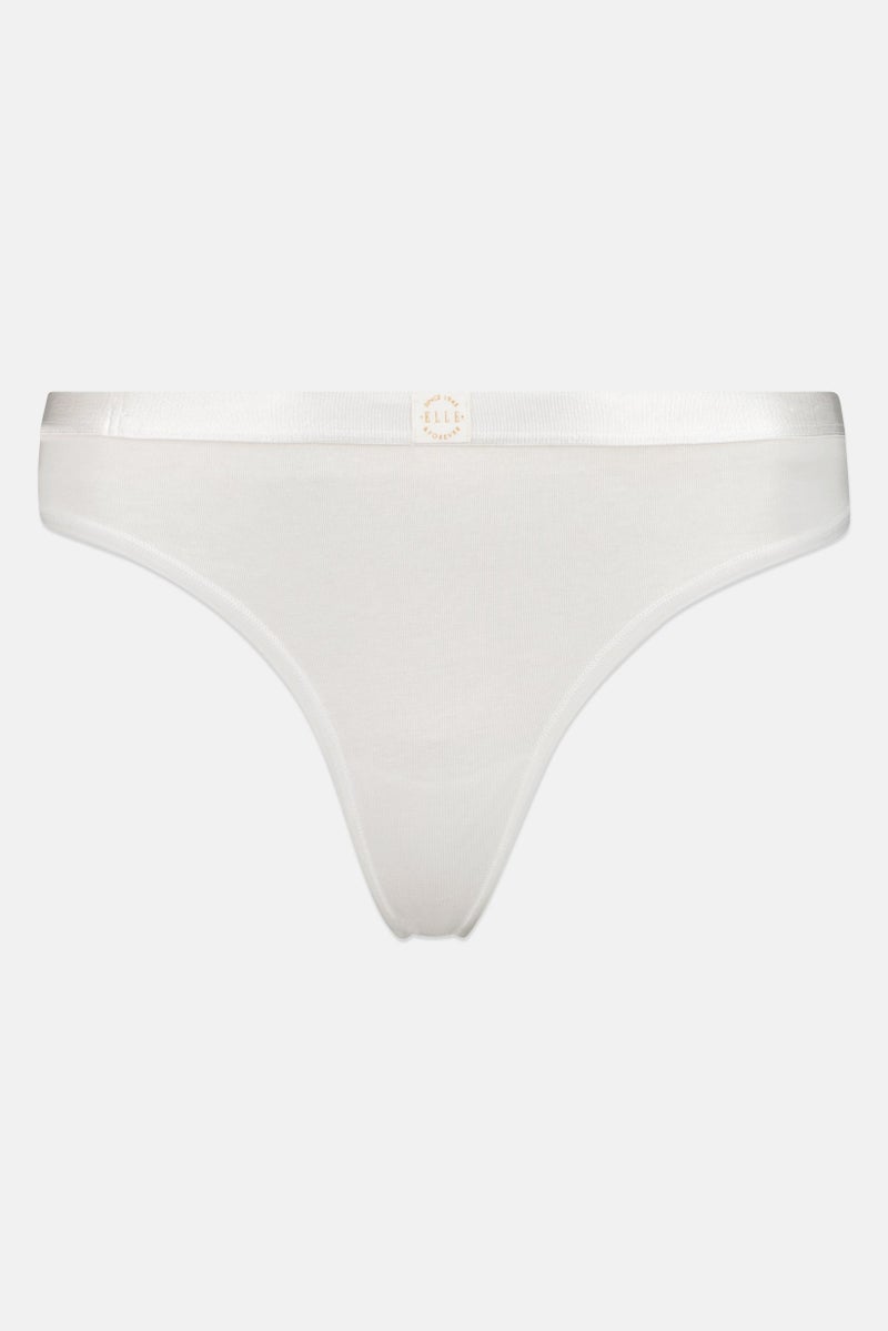 ELLE Women 3 Pack Plain Super Soft Cotton Thong Panty, Multicolor - Image 5