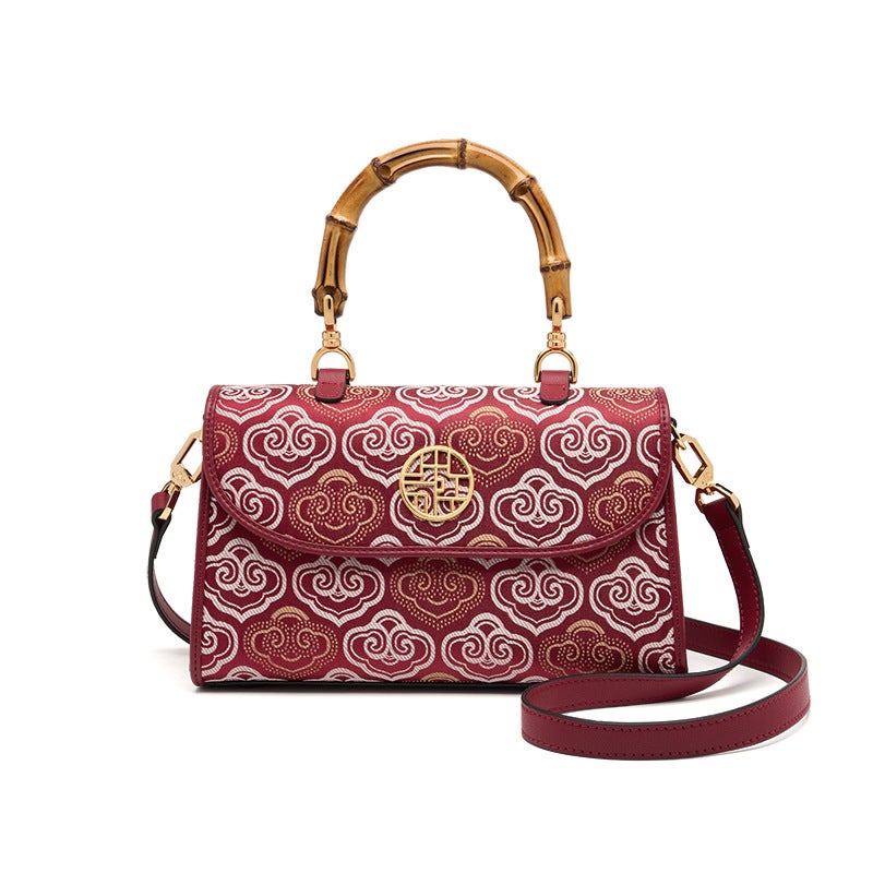 Genuine Leather Chinese Style Large Capacity Shoulder Bag Fashion Women'S Wedding Bag Bride Sc1686 - Image 1