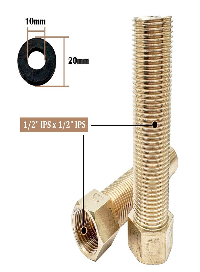 ZLYY 1/2" IPS Faucet Extension Adapter Kits, Brass Nut Fittings, Single Hole Mounting Pipe - Image 5