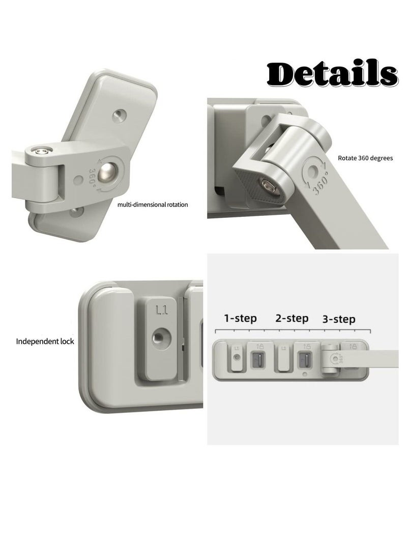 Generic Window Restrictor Lock, Self Adhesive Child Baby Safety Door Window Lock, Baby Sliding Door Window Lock Limiter Anti-Opening Window Latch High Level Child Protection Anti-Fall, Easy Install  - Image 4