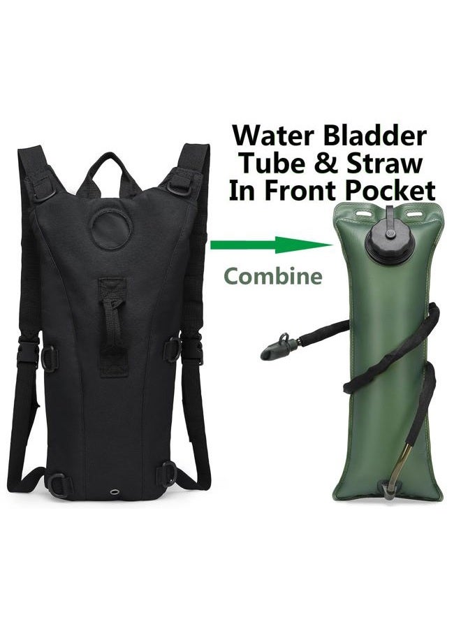 ATBP AIMILL Tactical Molle Hydration Pack Bag Water Camel Backpack Reservoir Carrier Daypack (2Pack Black, 2.5-3L (84-100oz)) - Image 3
