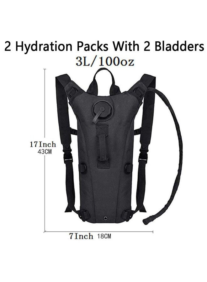 ATBP AIMILL Tactical Molle Hydration Pack Bag Water Camel Backpack Reservoir Carrier Daypack (2Pack Black, 2.5-3L (84-100oz)) - Image 2