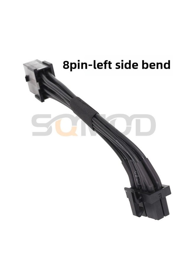 Generic - 245-GPU Graphics Card Conversion Line Steering Line 8p Female/8p Male 90 Degree Elbow Black Ribbon Graphics Card Elbow Line-Color:8PIN-left Bend-Length:20CM - Image 1