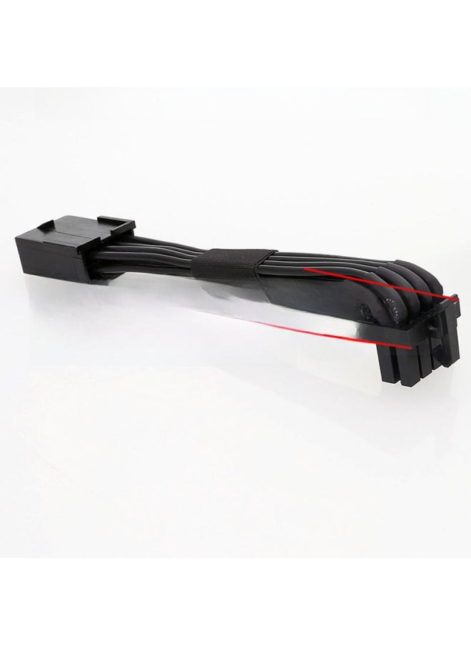 Generic - 245-GPU Graphics Card Conversion Line Steering Line 8p Female/8p Male 90 Degree Elbow Black Ribbon Graphics Card Elbow Line-Color:8PIN-left Bend-Length:20CM - Image 1