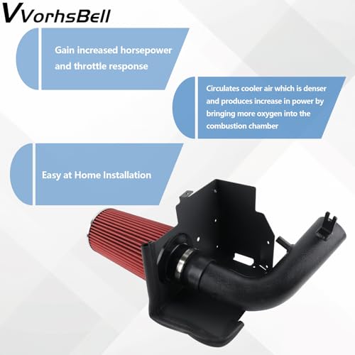 VVORHSBELL Cold Air Intake Kit,Cold Air Intake Piping Kit Compatible with 2007-2011 Jeep Wrangler JK | 3.8L- 10554 - Image 4