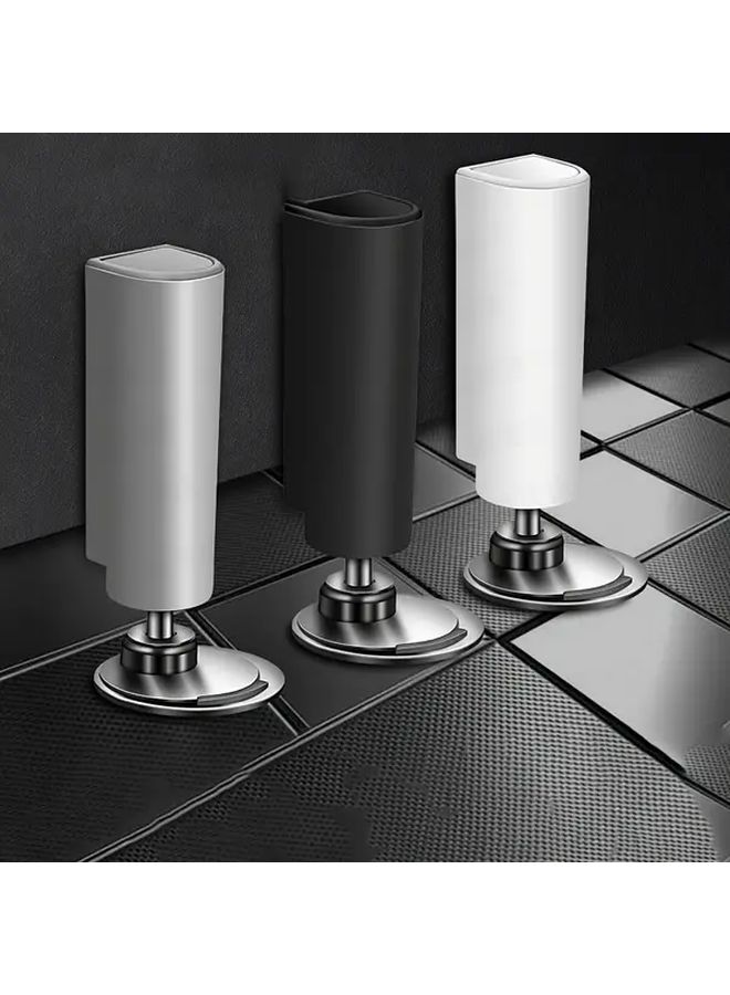 Gray Magnetic Door Stopper Non Slip No Drill Anti Collision Heavy Metal With Adhesive - Image 2