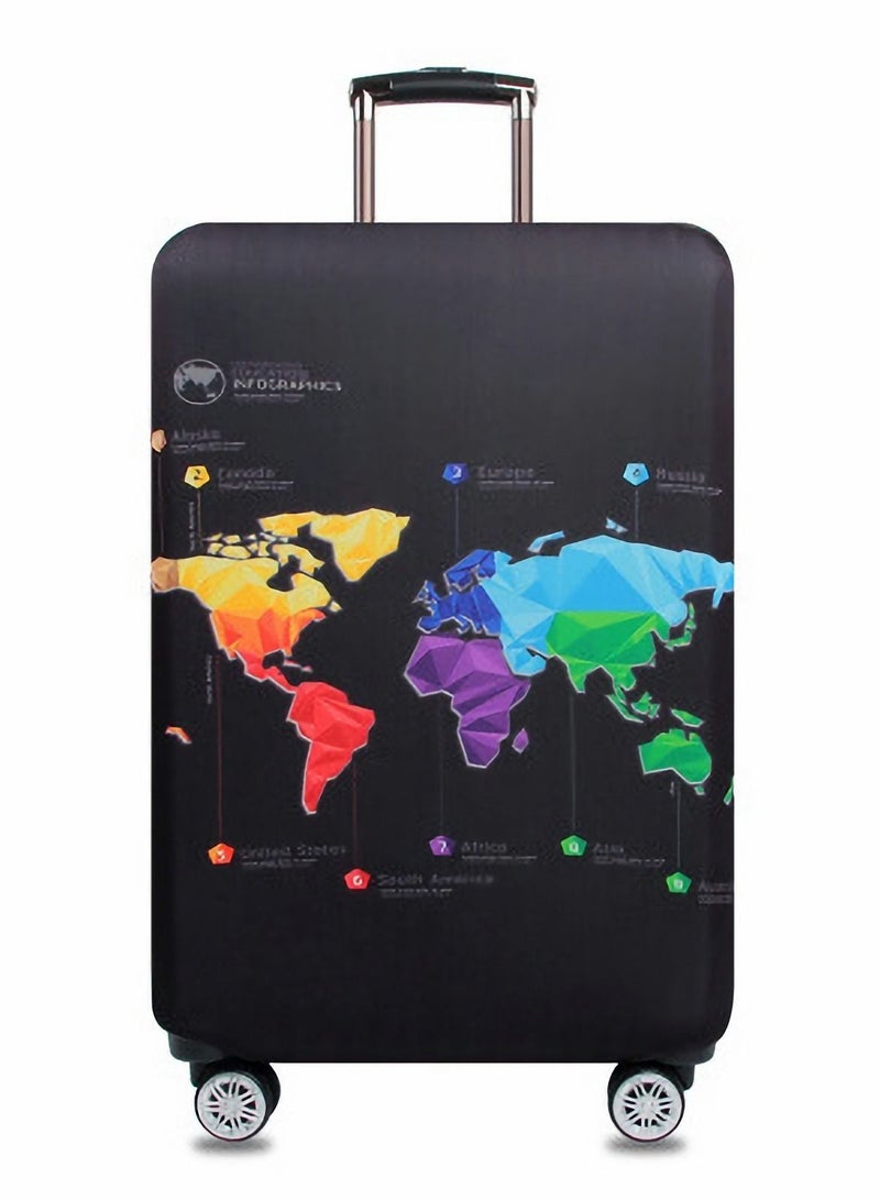 Y&D Luggage Cover, Water-Washable Suitcase Spandex Elastic Anti Scratch Protective Covers for 26-28 Inch Trolley Case Business Trip School Daily Usin (Map) - Image 1