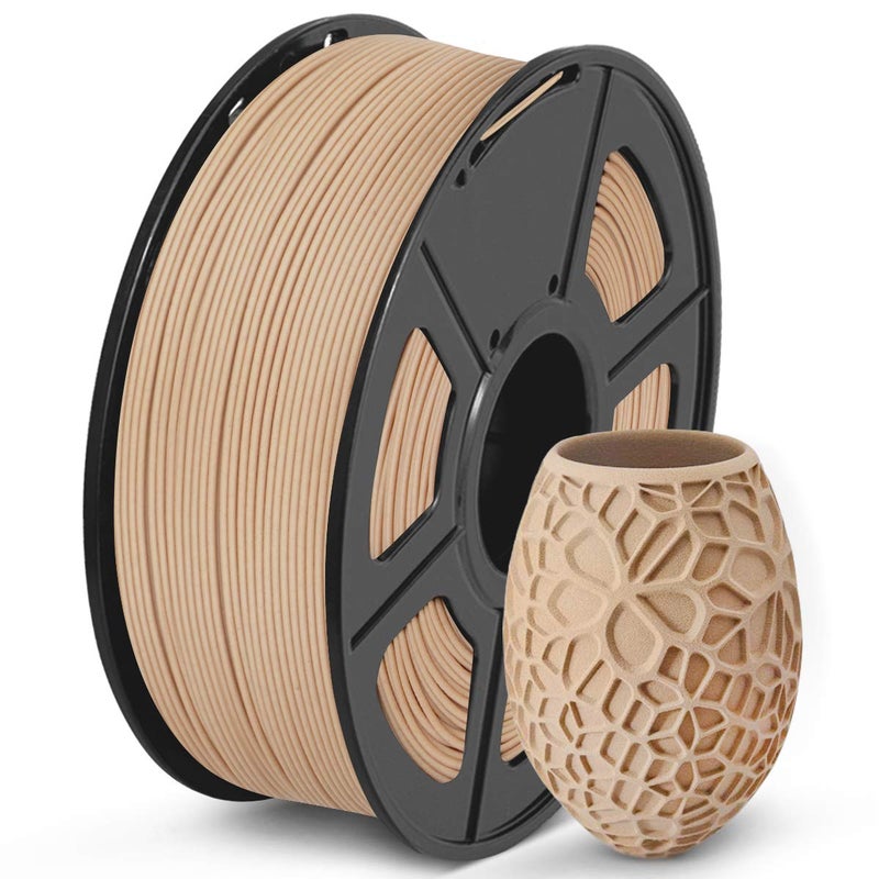SUNLU Real Wood Fiber Wood PLA Filament, Neatly Wound PLA 3D Printer Filament 1.75mm Dimensional Accuracy +/- 0.03mm, Fit Most FDM 3D Printers, 1kg Spool (2.2lbs), Woody Scent Real Wood Fiber PLA 1.75 - Image 1