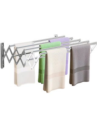 Wall Mountedclothes Drying Rack Foldable, Rust Resistant Accordion Retractable Drying Rack,Laundry/Bathroom Tower Towel Rack,  Portable Clothes Drying Rack - pzsku/Z0456C9BDE918A9C057BCZ/45/1746255009/4f6391ed-4daf-4c64-a5d8-62462f8a8ced