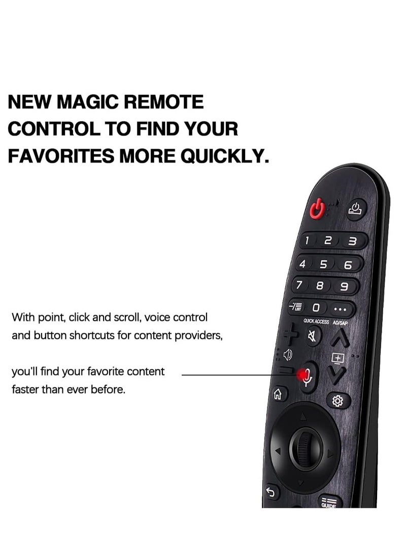 Replacement Magic Voice Remote Control AN-MR650A, AN-MR19BA, AN-MR20GA for LG TVs - Compatible with UN85, UN81, UN80, UN74, UN73, UN71, B7A, C7, E7, G7, W7, W8, B9, C9, E9, W9, NANO99, Nano Series, 97 Series - Includes Battery
