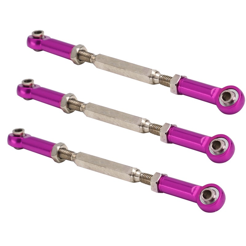 6Pcs 88mm Aluminum Alloy Adjustable Push RodsTurnbuckle Rod Linkage Accessories for RC Car Modelspurple - Image 3