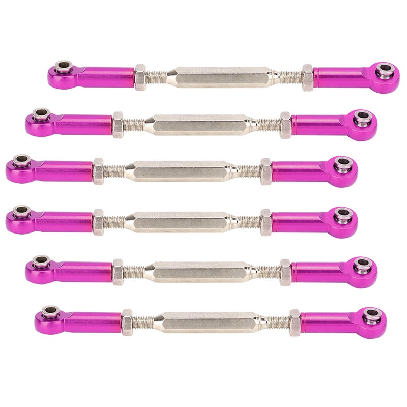 6Pcs 88mm Aluminum Alloy Adjustable Push RodsTurnbuckle Rod Linkage Accessories for RC Car Modelspurple - Image 4