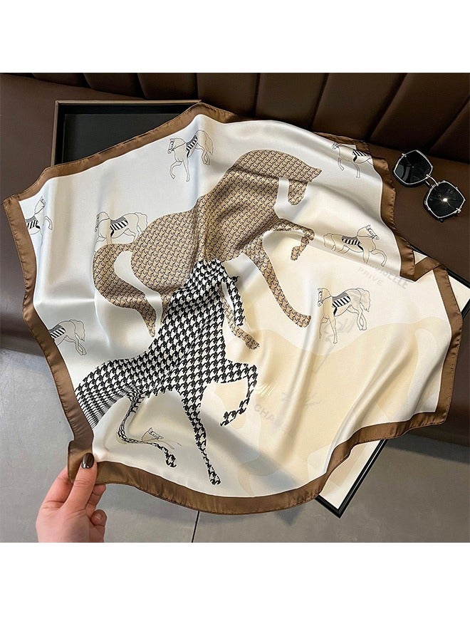 Silk Feel Scarf Medium Square Satin Turban Sleeping Wrap Hair Towel Women's - Image 5