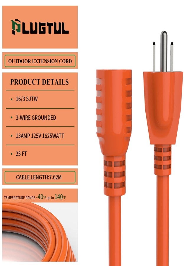 PLUGTUL Outdoor Extension Cable 6 m Waterproof 16/3 Gauge 3 Pin Extension Cable 13A 1625W SJTW ETL Certified Ideal for Garden and Home Orange - Image 2