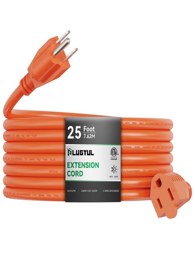 PLUGTUL Outdoor Extension Cable 6 m Waterproof 16/3 Gauge 3 Pin Extension Cable 13A 1625W SJTW ETL Certified Ideal for Garden and Home Orange - Image 1
