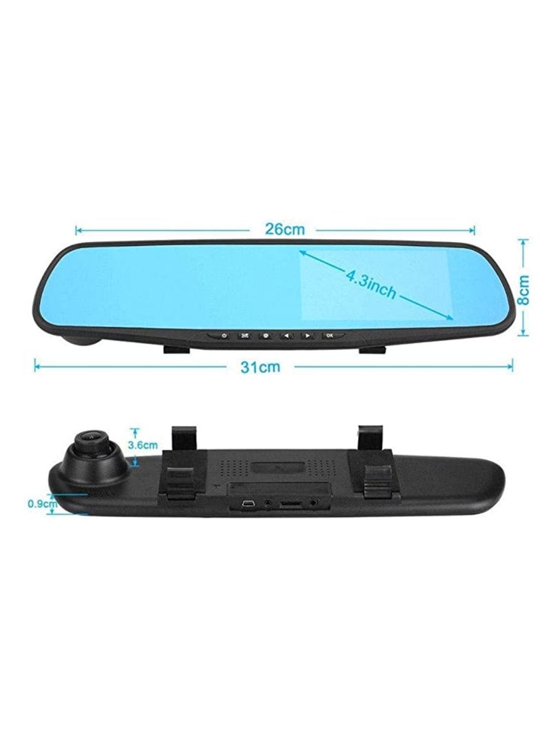 Yuwell DVR Camera Rear View Mirror Video Recorder 4.3 inch Car Camera Dual Lens Cam Night Vision Front And Rear Back Up Reversing Security Car Camera - Image 2