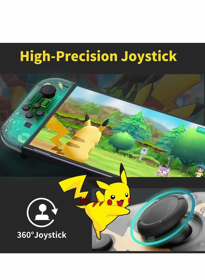 كاست ويف وحدة تحكم لاسلكية Joy Cons لجهاز نينتندو سويتش، بديل لوحدات التحكم L/R متوافق مع نينتندو سويتش/لايت/OLED، عصا تحكم مع وظيفة الاستيقاظ/لقطة الشاشة/اهتزاز مزدوج/تحكم بالحركة (أسود) - Image 3