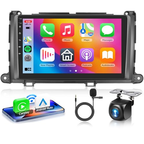 VECHTEL 4 Core+64G Android 15 Car Stereo for Toyota Sienna 2011-2014 with Wireless Carplay Android Auto, 9 Inch Touch Screen Radio Support GPS/ 5G WiFi/Bluetooth/SWC+Backup Camera - Image 1