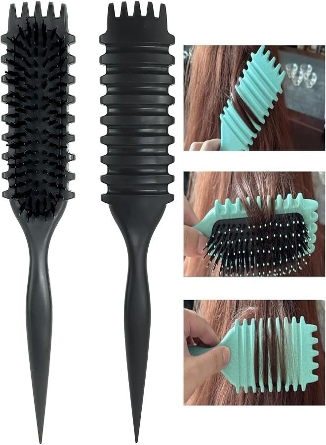 أليس فرشاة، فرشاة تصفيف الشعر المجعد، فرشاة فك تشابك الشعر الرطب والجاف، الأداة الأساسية لتشكيل وتصفيف تجعيدات شعرك، احصلي على تجعيدات محددة بشكل مثالي (أسود) - Image 3