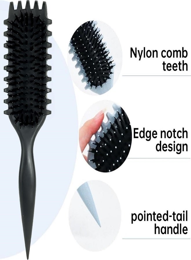 أليس فرشاة، فرشاة تصفيف الشعر المجعد، فرشاة فك تشابك الشعر الرطب والجاف، الأداة الأساسية لتشكيل وتصفيف تجعيدات شعرك، احصلي على تجعيدات محددة بشكل مثالي (أسود) - Image 4